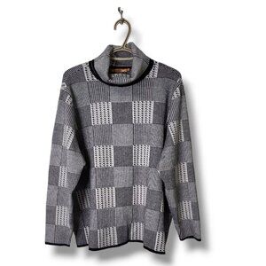 Belldini Women's Sweater Size 3XL Turtleneck Block Strip Pullover